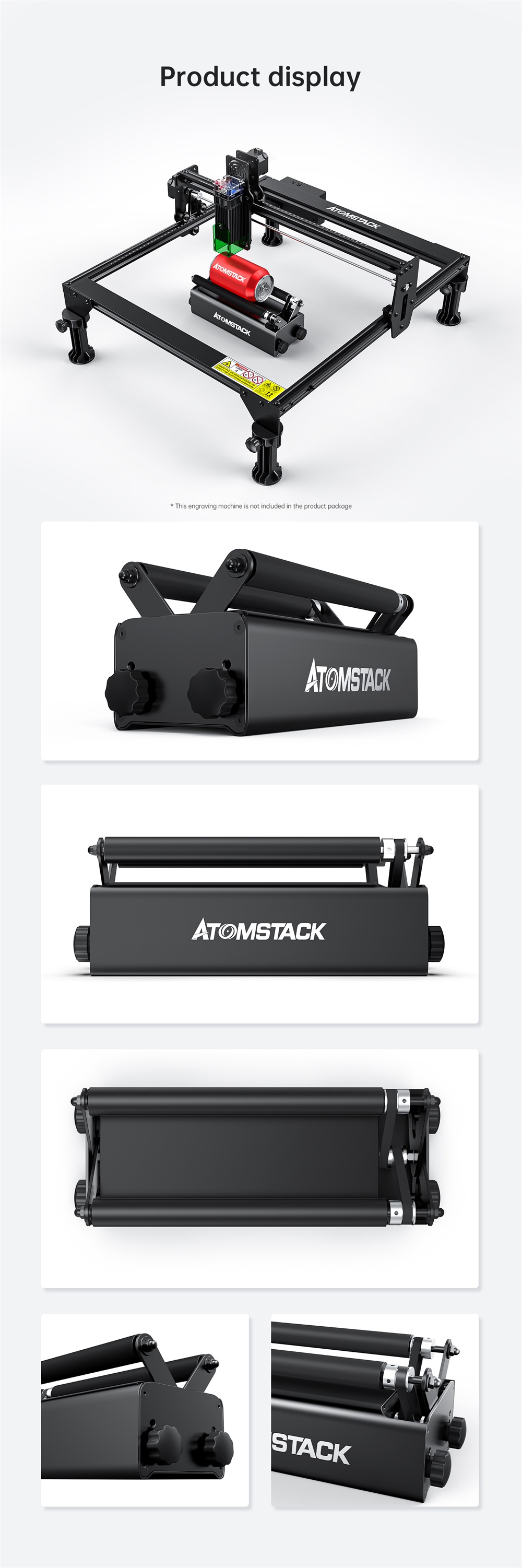 GEEKCREITxATOMSTACKR3AutomaticRotaryRollerforLaserEngravingMachineWoodCuttingDesignDesktopDIYLaserEn-1970134-16