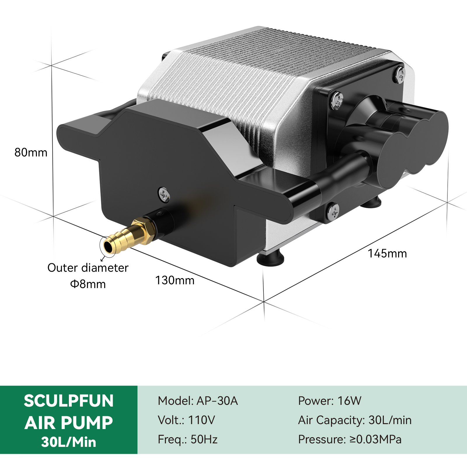 SCULPFUN30LMin110VAirPumpCompressorforLaserEngraverAdjustableSpeedLowNoiseLowVibration-1963669-7