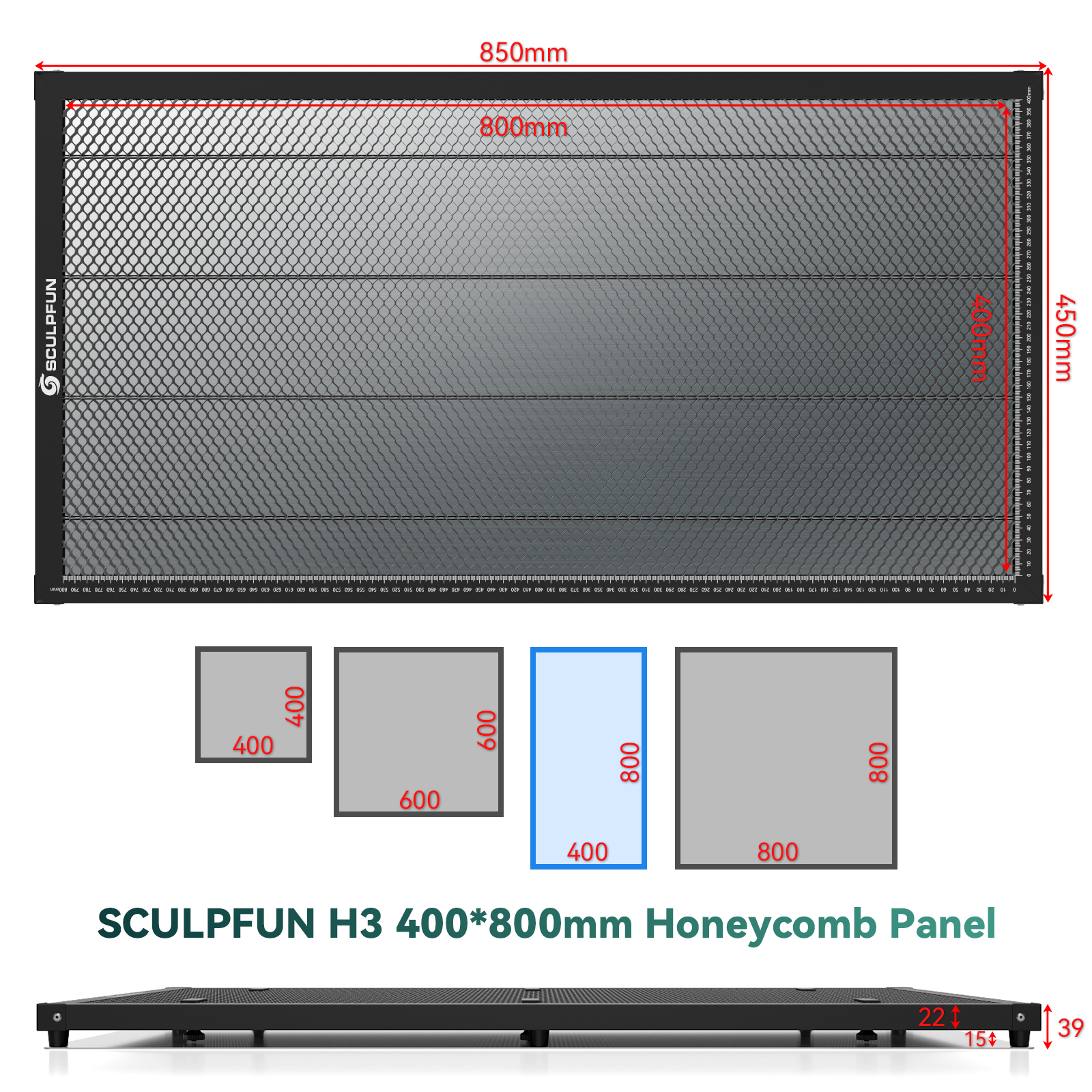 SCULPFUNH3400x800mmLaserCuttingHoneycombPanelWorkbenchSuitableforDiodeCO2LaserEngravingMachineProfes-1985211-3