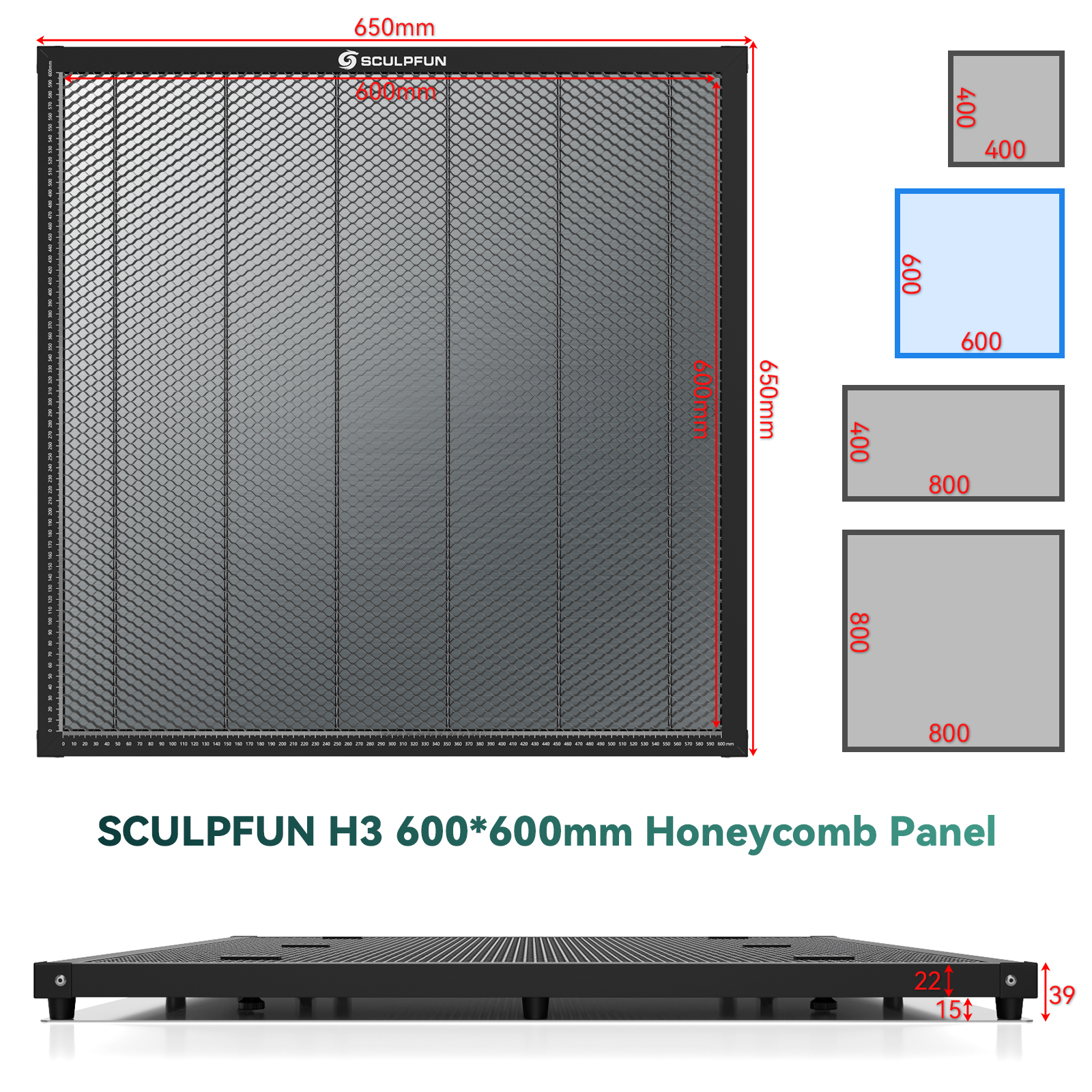 SCULPFUNH3600x600mmLaserCuttingHoneycombPanelWorkbenchSuitableforDiodeCO2LaserEngravingMachineProfes-1985214-2