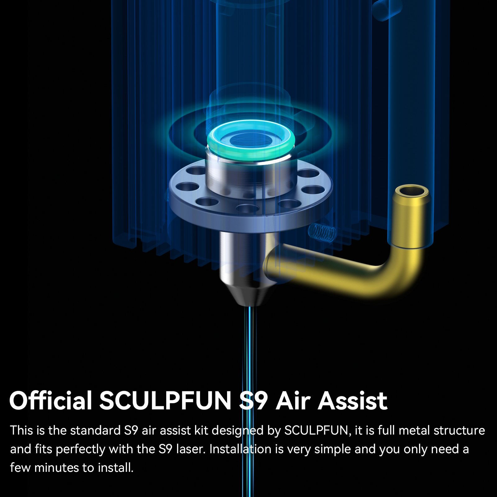 SCULPFUNS9AirAssistNozzleKitwithUSVersion110V30LminAirPumpFullMetalStructureNozzleforS9Lasers-1963472-1