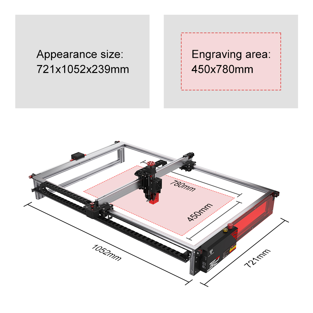 TWOTREESTS2LaserEngravingSize780x450mmExtensionKitLaserEngravingMachineUpgradeKitDIYExtensionKitAlum-1985235-7