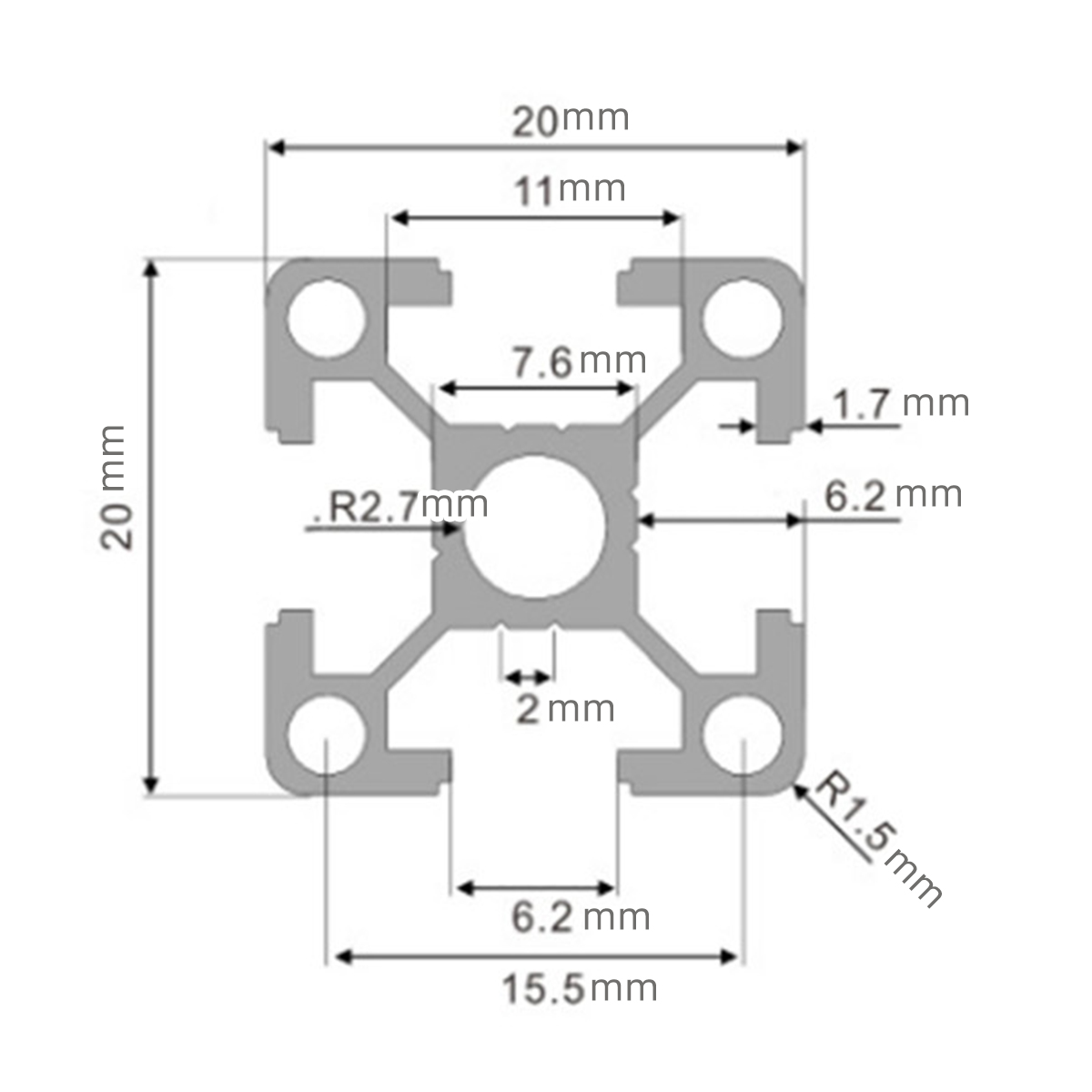 100-1200mmLength2020T-SlotAluminumProfilesExtrusionFrameForCNCStands-1940898-8