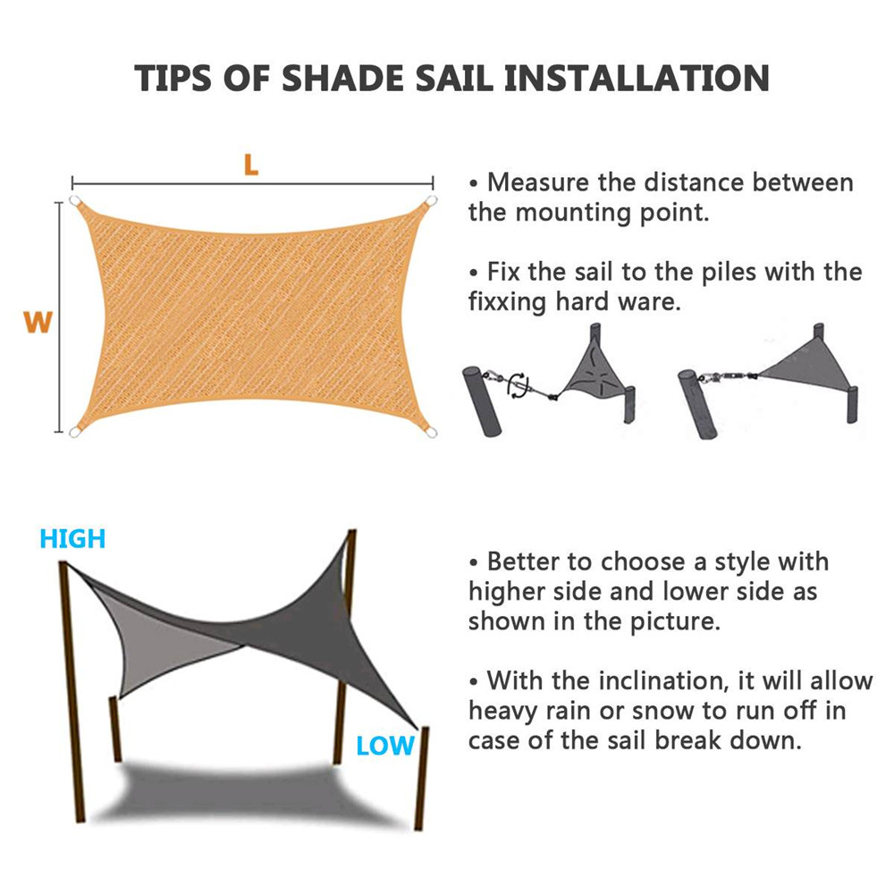 300DWaterproofPolyesterAwningSunShadingNetSunshadeSailKhakiOutdoorSunShelter-1557032-2