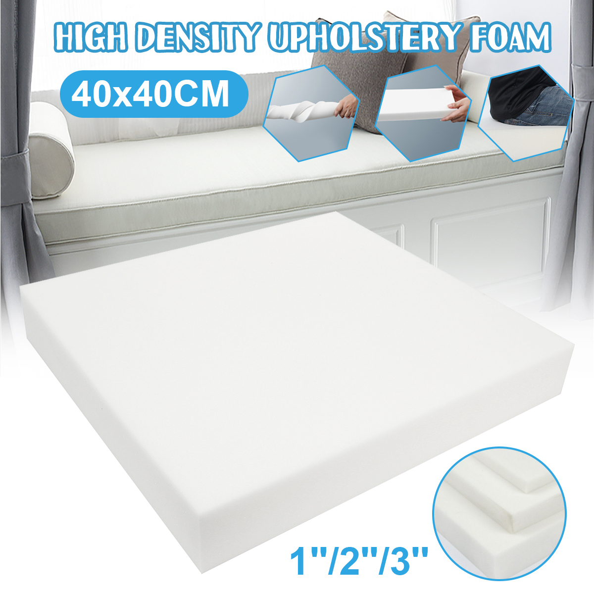 40x40cmHighDensityUpholsteryFoam25575cmThicknessCushionsSeatPadSofaSpongePad-1568684-1