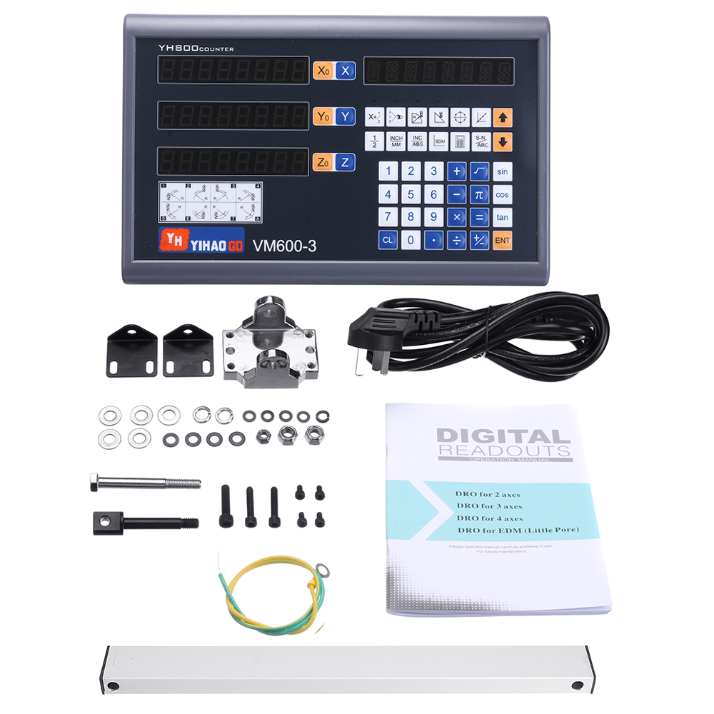 YIHAOGDYH23AxisGratingCNCMillingDigitalReadoutDisplayDROTTL50-1100mmElectronicLinearScaleEncodersLat-1583508-1