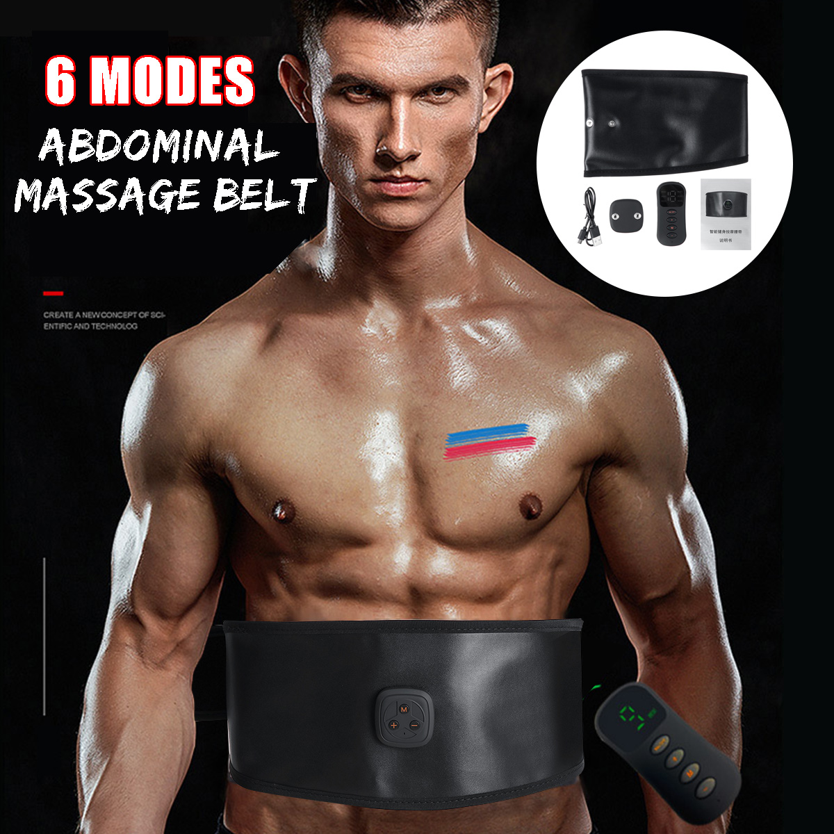 USBChargingAbdominalMuscleMassagerBelt6ModesFitnessExerciseToolBodyShaper-1744362-2