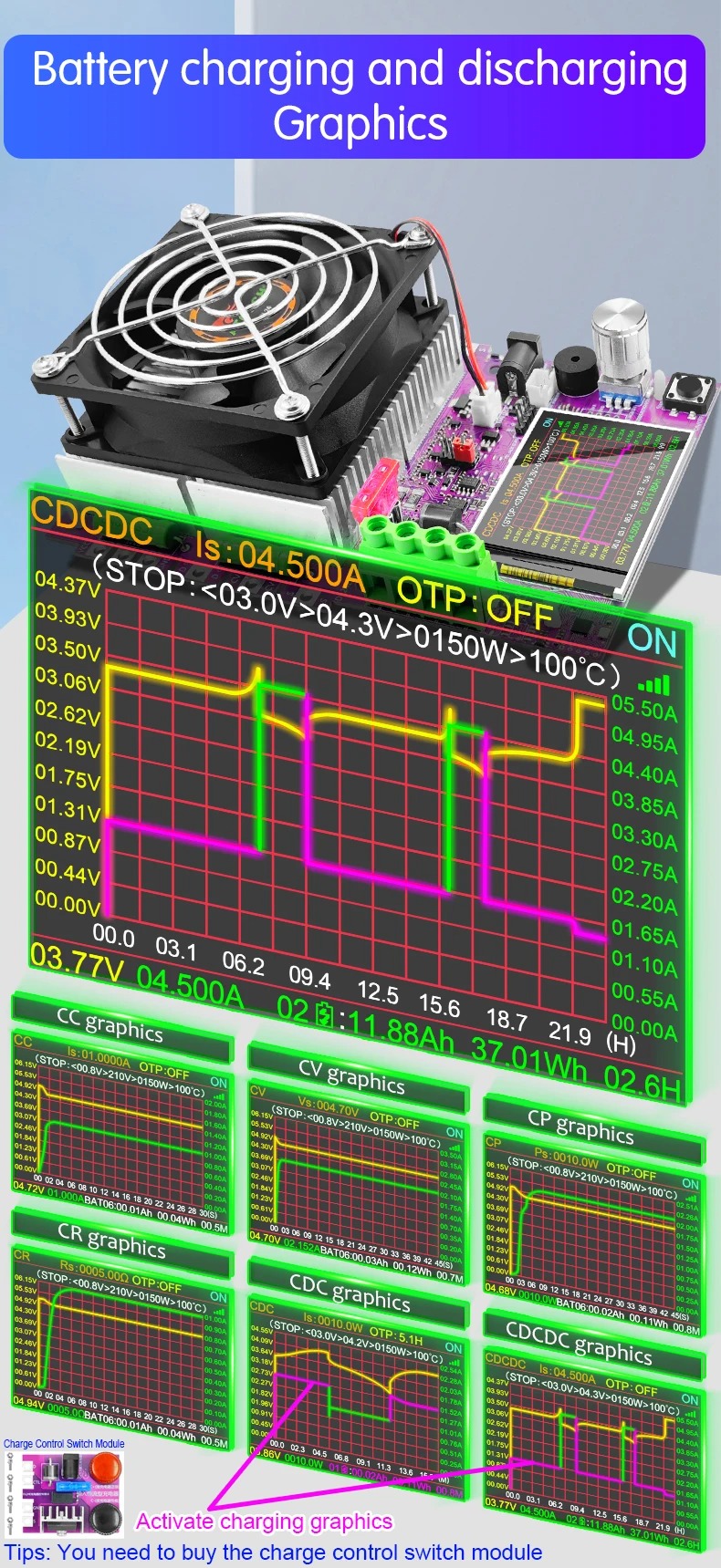 150WTuyaWiFiSmartPowerElectronicLoadTesterDCUSB18650VoltageCurrent48VBatteryCapacityMonitorTools-2001275-5