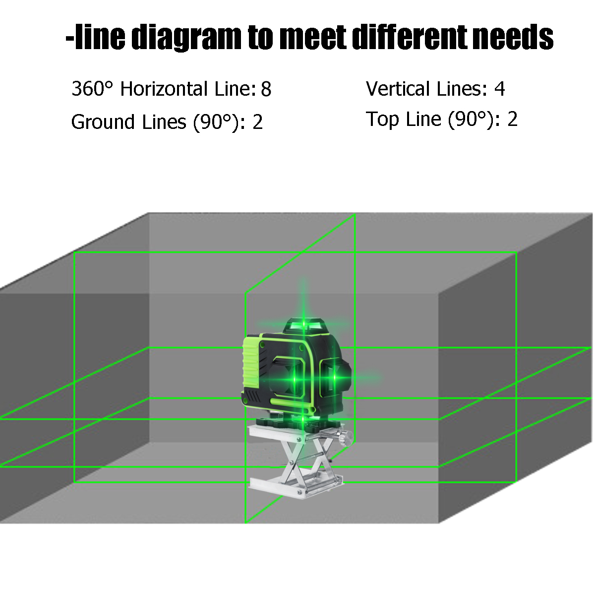 16Line360HorizontalVerticalCross3DGreenLightLaserLevelSelf-LevelingMeasureSuperPowerfulLaserBeam-1619314-3