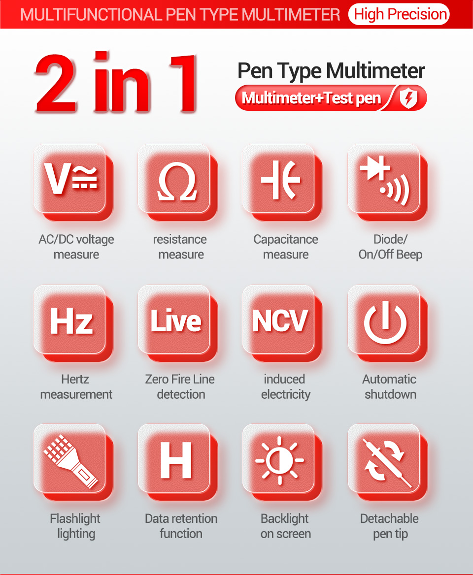 2024NEWANENGA3006MultifunctionalElectricDigitalMultimeterPenTypeIntelligentVoltageDetectorwithZeroFi-2006920-2