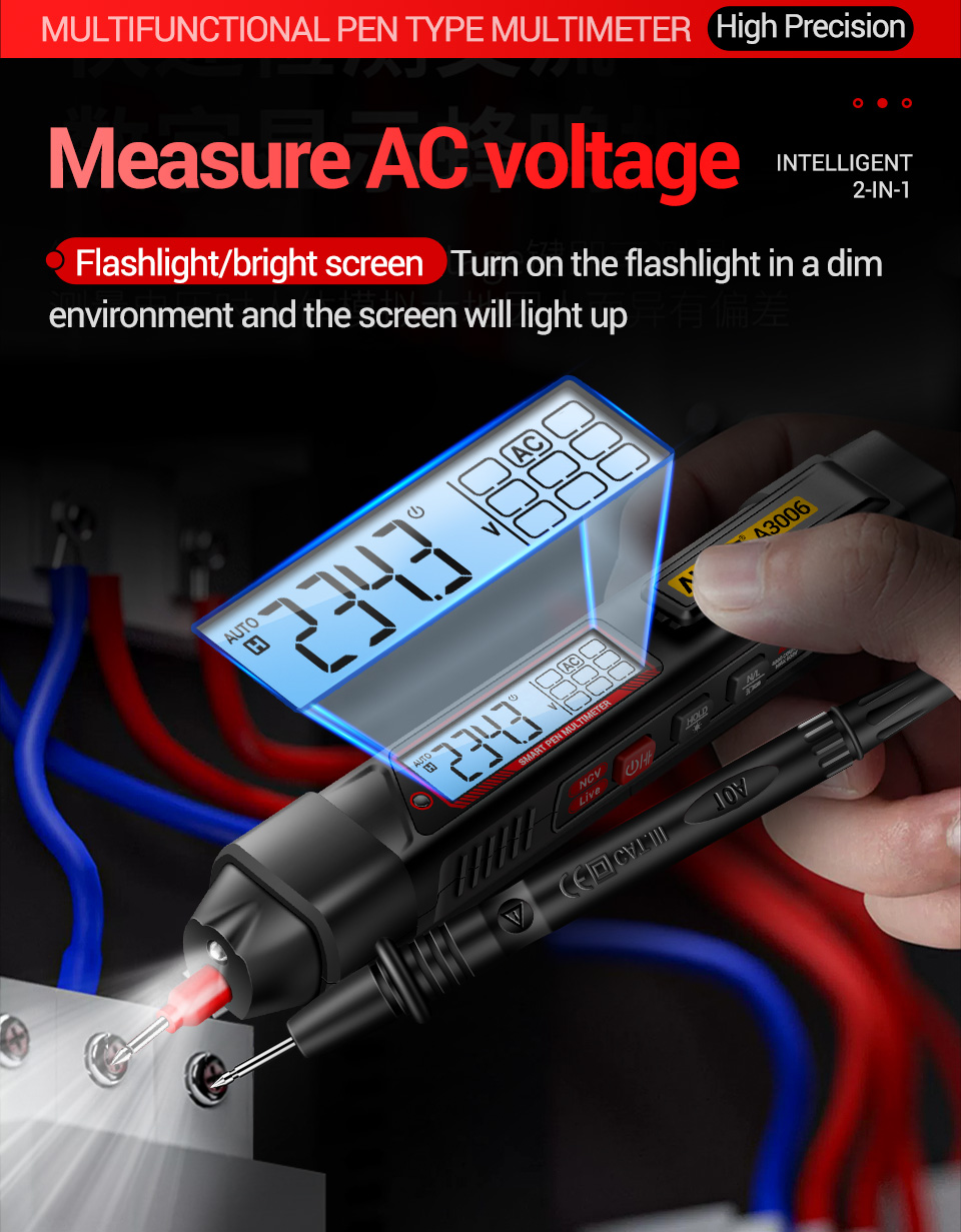 2024NEWANENGA3006MultifunctionalElectricDigitalMultimeterPenTypeIntelligentVoltageDetectorwithZeroFi-2006920-4