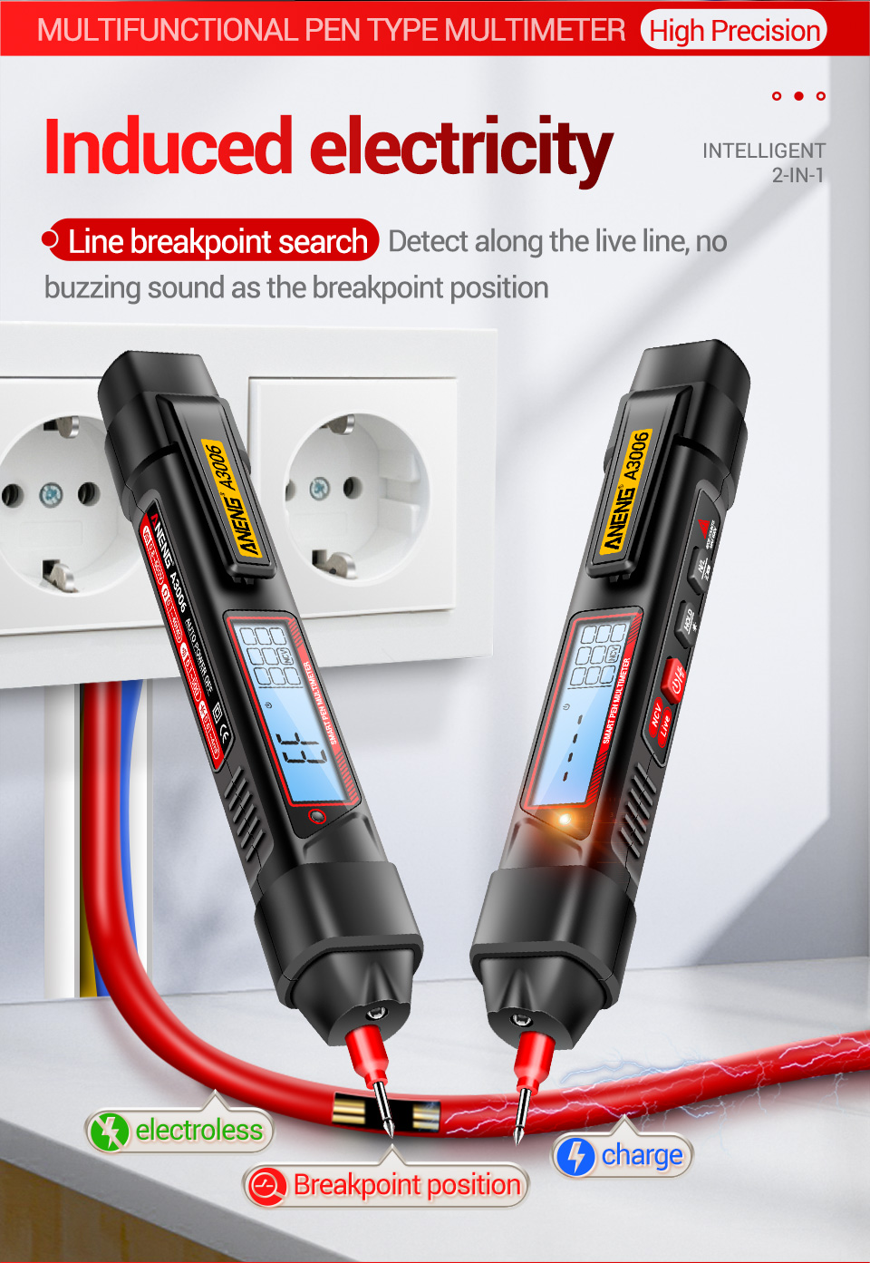 2024NEWANENGA3006MultifunctionalElectricDigitalMultimeterPenTypeIntelligentVoltageDetectorwithZeroFi-2006920-5