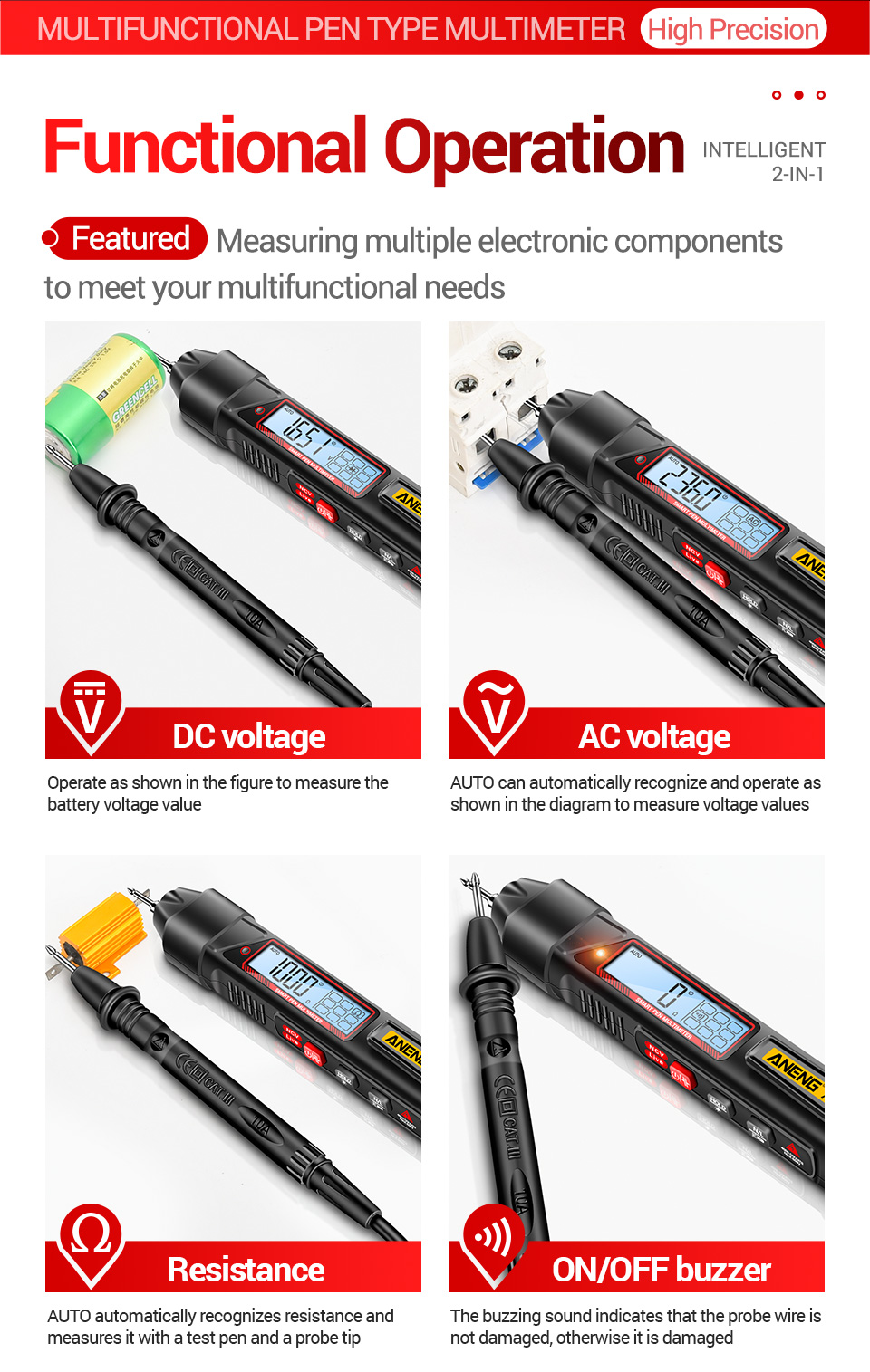 2024NEWANENGA3006MultifunctionalElectricDigitalMultimeterPenTypeIntelligentVoltageDetectorwithZeroFi-2006920-7