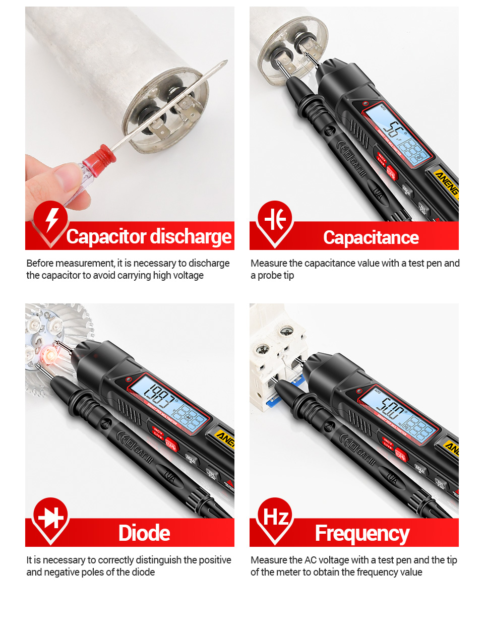 2024NEWANENGA3006MultifunctionalElectricDigitalMultimeterPenTypeIntelligentVoltageDetectorwithZeroFi-2006920-8
