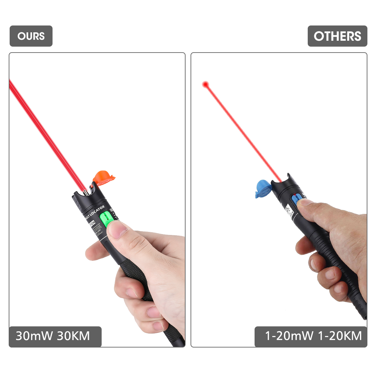 30MW30KMVisualFaultLocatorOpticalFiberCableTesterMeterforCATVTelecommunicationswith125mmFCor25mmConn-1939332-6