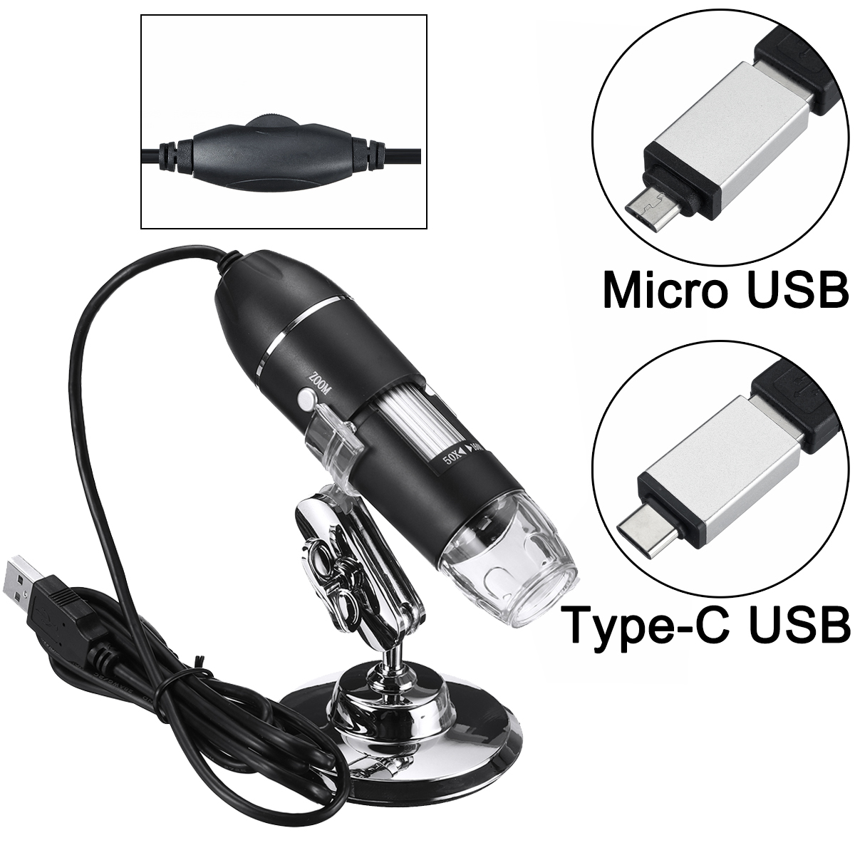 500X1000X1600X2MPHandheldDigitalMicroscopeMagnifierCameraWith8LEDsAndStandMicroscope-1634987-3