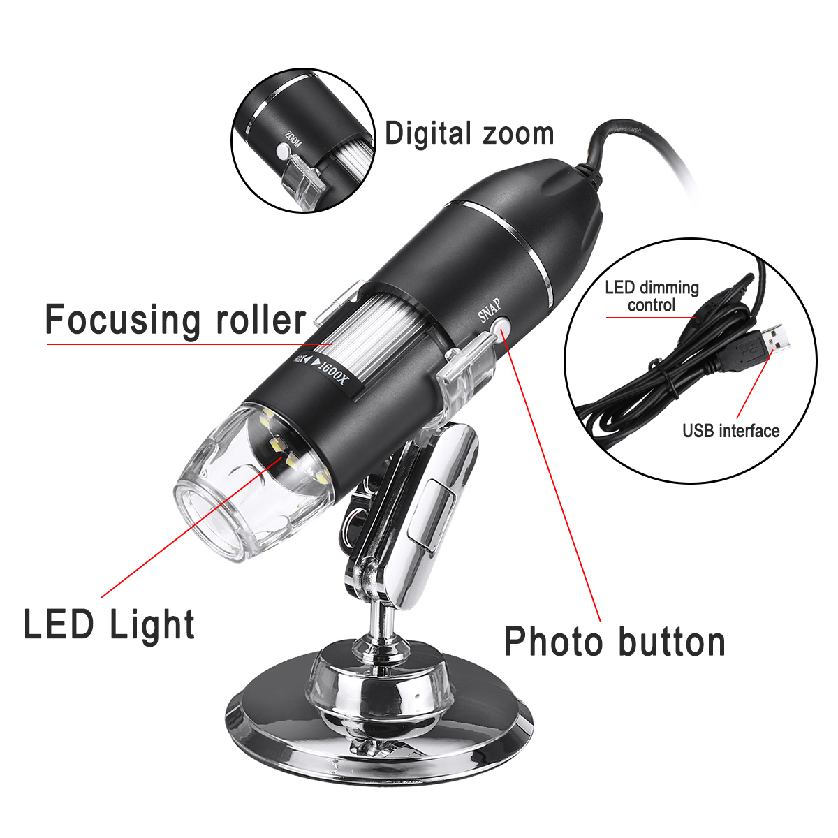 500X1000X1600X2MPHandheldDigitalMicroscopeMagnifierCameraWith8LEDsAndStandMicroscope-1634987-5