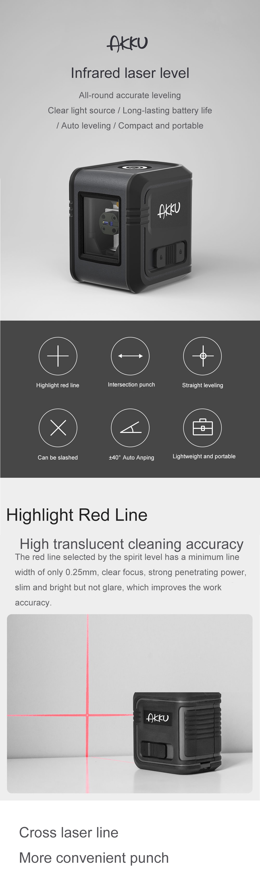 AKKULaserLevelSelf-Leveling360HorizontalVerticalCrossSuperPowerfulRedInfraredlaserForSmartHomeFromXi-1636864-2