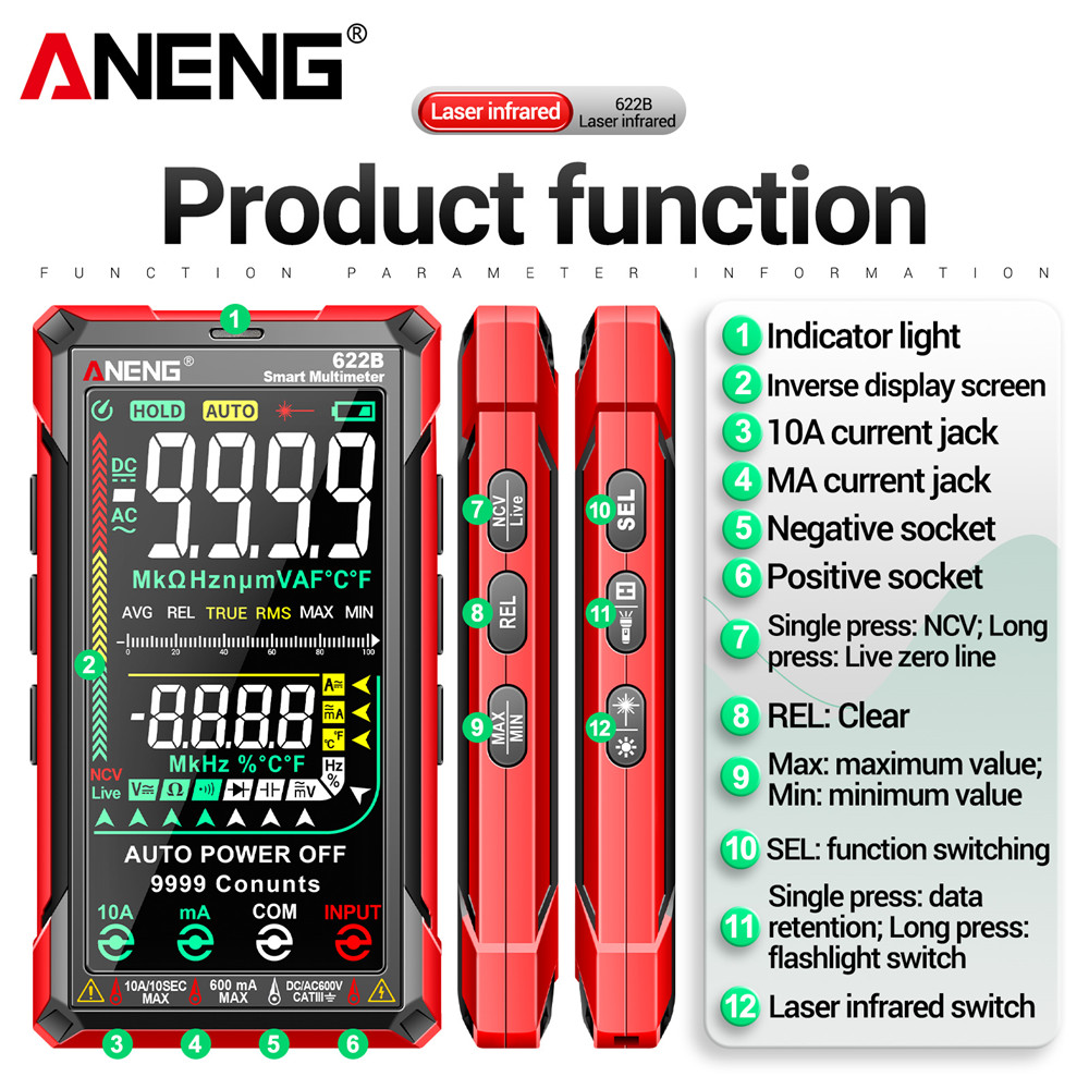 ANENG622BDigitalSmartMultimeter10ATesterMeterAutoRangeTrueRMSDCAC9999MultitesterWithLaserLampCapacit-1988571-6