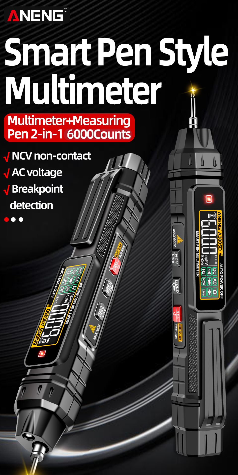 ANENGA3005D2In1MultimeterTestPenwithVAColorDisplayAutoShutdownNon-ContactLineWiringDetectionNCVInduc-2002956-1