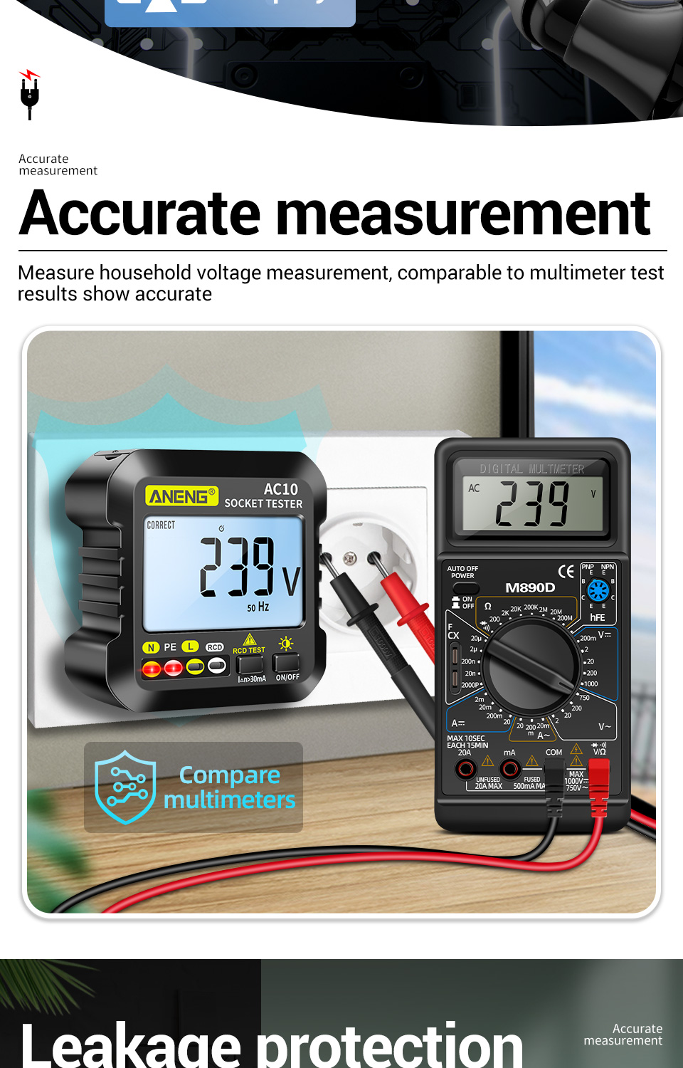 ANENGAC10SocketTesterPlugTesterZeroLinePlugPolarityPhaseTesterMultimeterDigitalTester-1980404-5
