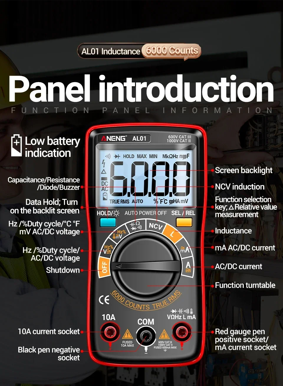 ANENGAL01PortableDigitalMultimeterHighPrecisionVoltageCurrentResistanceCapacitanceFrequencyTemperatu-2010859-14