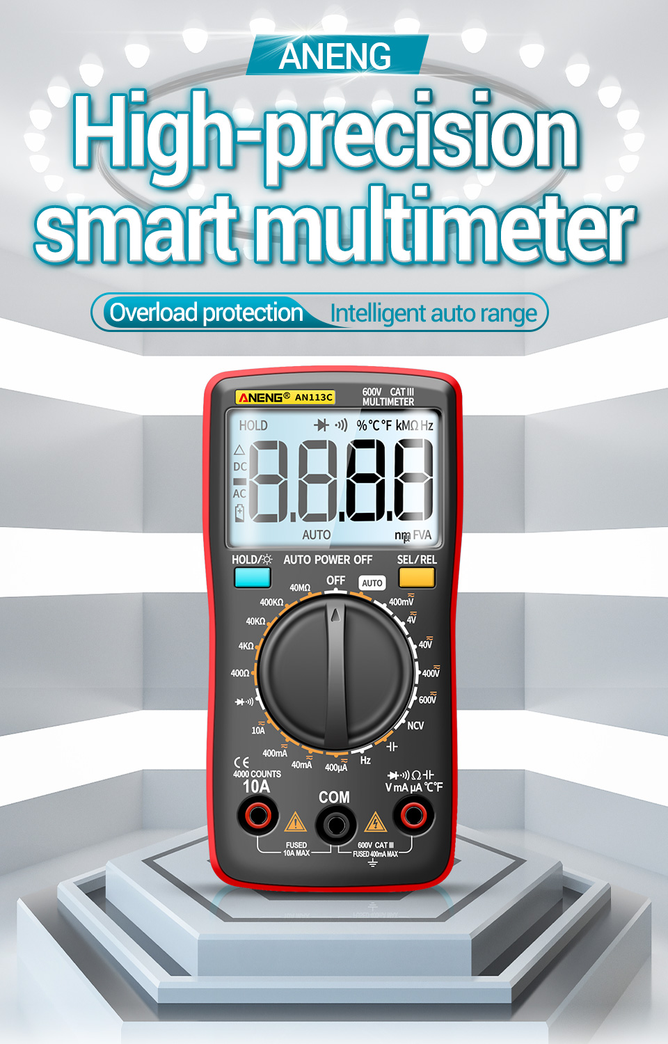 ANENGAN113CIntelligentAutoMeasureDigitalMultimeter4000CountsTrueRMSLCDDigitalMultimeterPortableACDCT-1863772-1