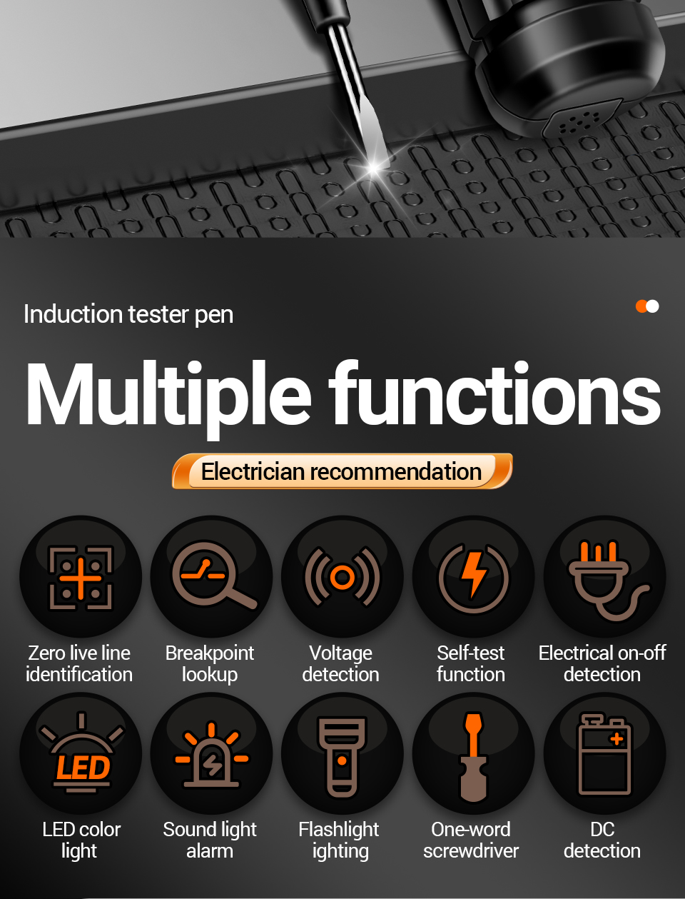 ANENGB15InductionTesterPenwithComprehensiveVoltageRangeFaultDetectionElectricOnOffDetectionFlashligh-2013544-2