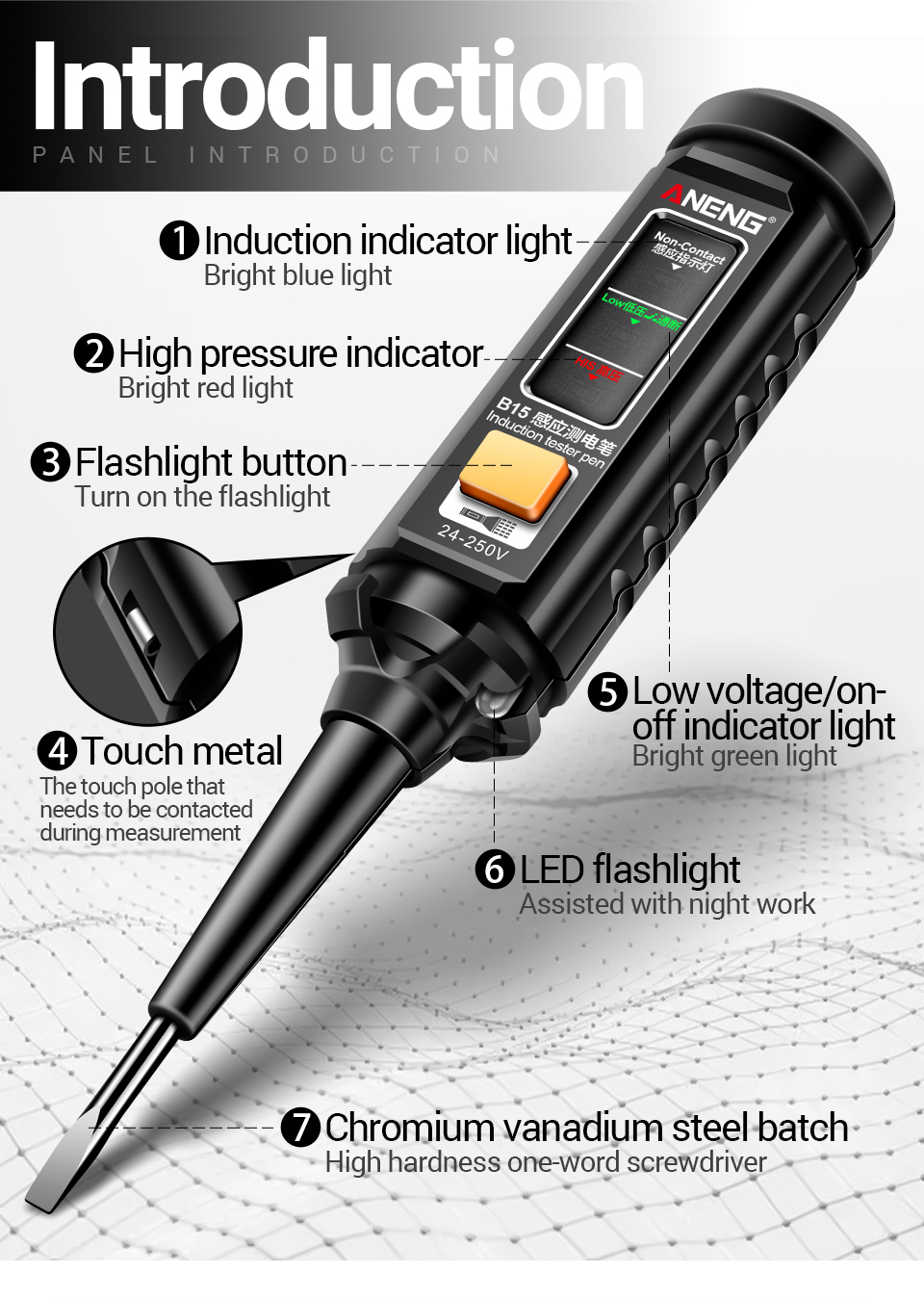 ANENGB15InductionTesterPenwithComprehensiveVoltageRangeFaultDetectionElectricOnOffDetectionFlashligh-2013544-16