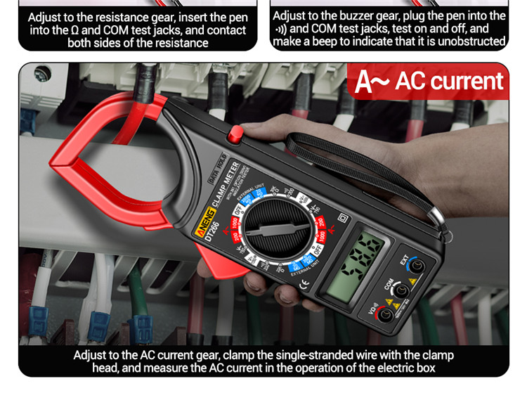 ANENGDT266DigitalClampMeterHigh-precision1000AACCurrentVoltageandResistanceMeasurementToolwithNon-co-2015671-14