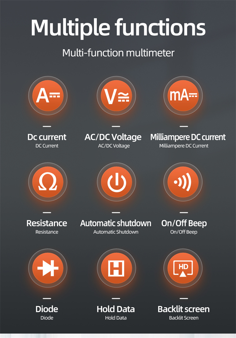 ANENGM113DigitalMultimeterTrueRMSHighAccuracyDCACVoltageCurrentResistanceTesterAutoShutdownABSMateri-1997005-2