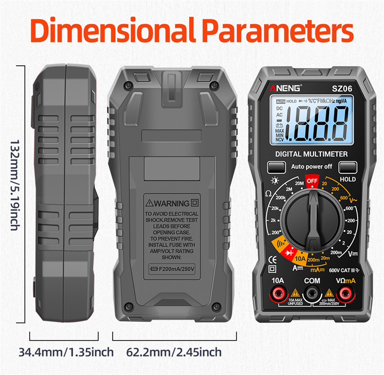 ANENGM113DigitalMultimeterTrueRMSHighAccuracyDCACVoltageCurrentResistanceTesterAutoShutdownABSMateri-1997005-11