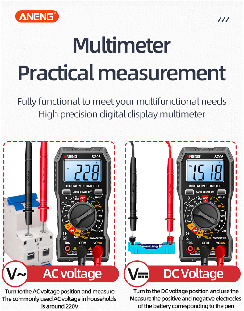 ANENGM113DigitalMultimeterTrueRMSHighAccuracyDCACVoltageCurrentResistanceTesterAutoShutdownABSMateri-1997005-13