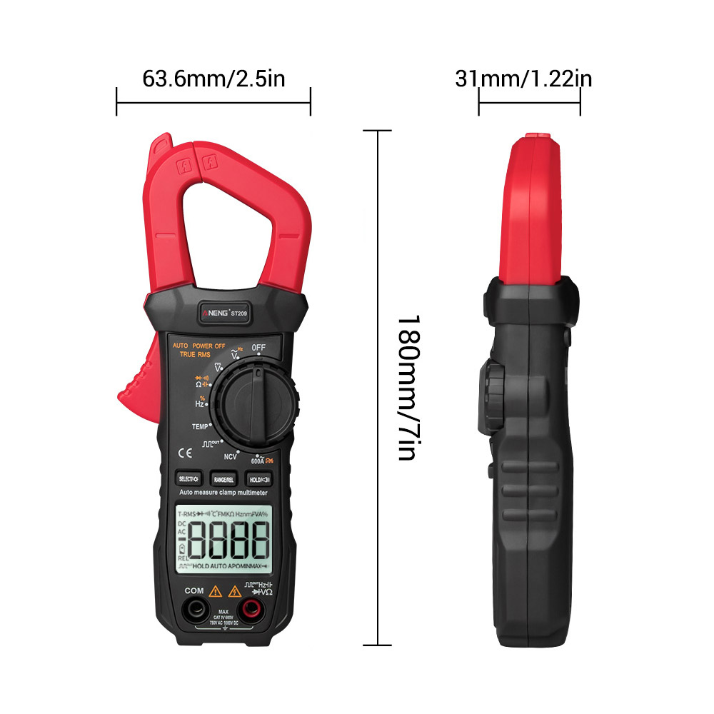ANENGST209DigitalMultimeterClampMeter6000CountsTrueRMSAmpDCACCurrentClampTesterMetersVoltmeterAutoRa-1981800-11