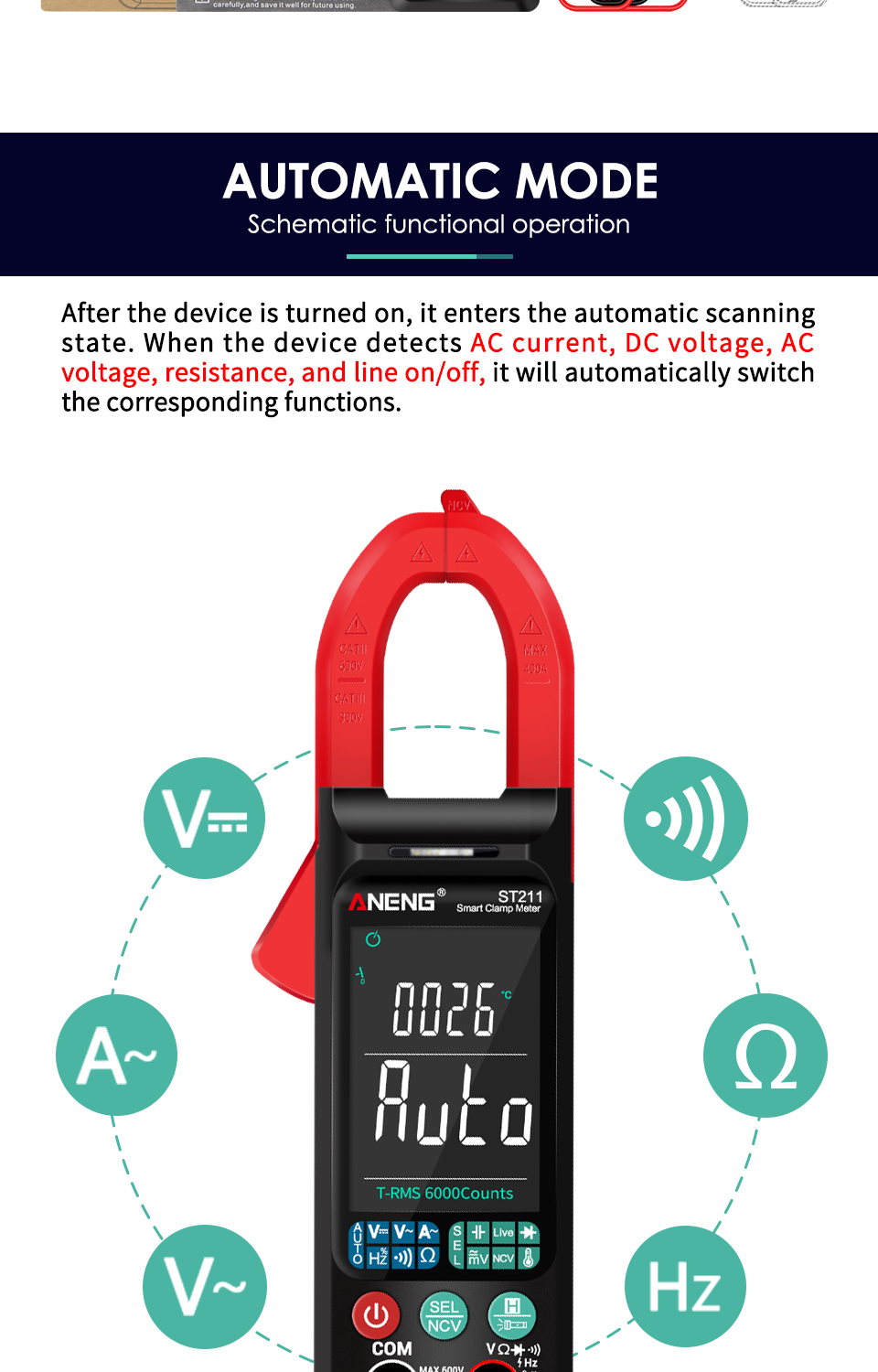 ANENGST211DigitalClamp-OnCurrentMultimeter6000CountsTrueRMSLargeColorDisplayIntelligentManualAutomat-1888192-13