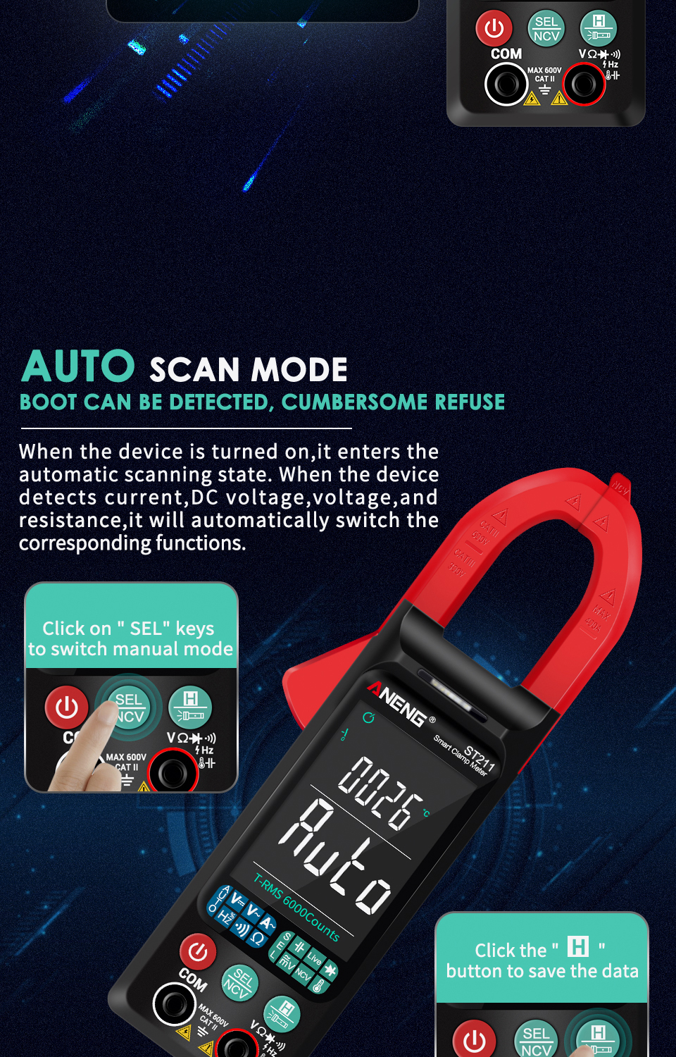 ANENGST211DigitalClamp-OnCurrentMultimeter6000CountsTrueRMSLargeColorDisplayIntelligentManualAutomat-1888192-3