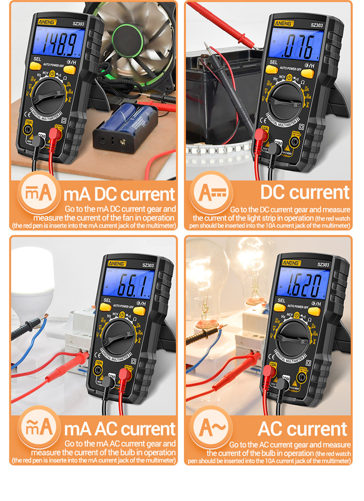 ANENGSZ303MultifunctionalMeasureMeterwithAccurateACDCVoltageCurrentResistanceHzReadingConvenientAuto-2015558-13