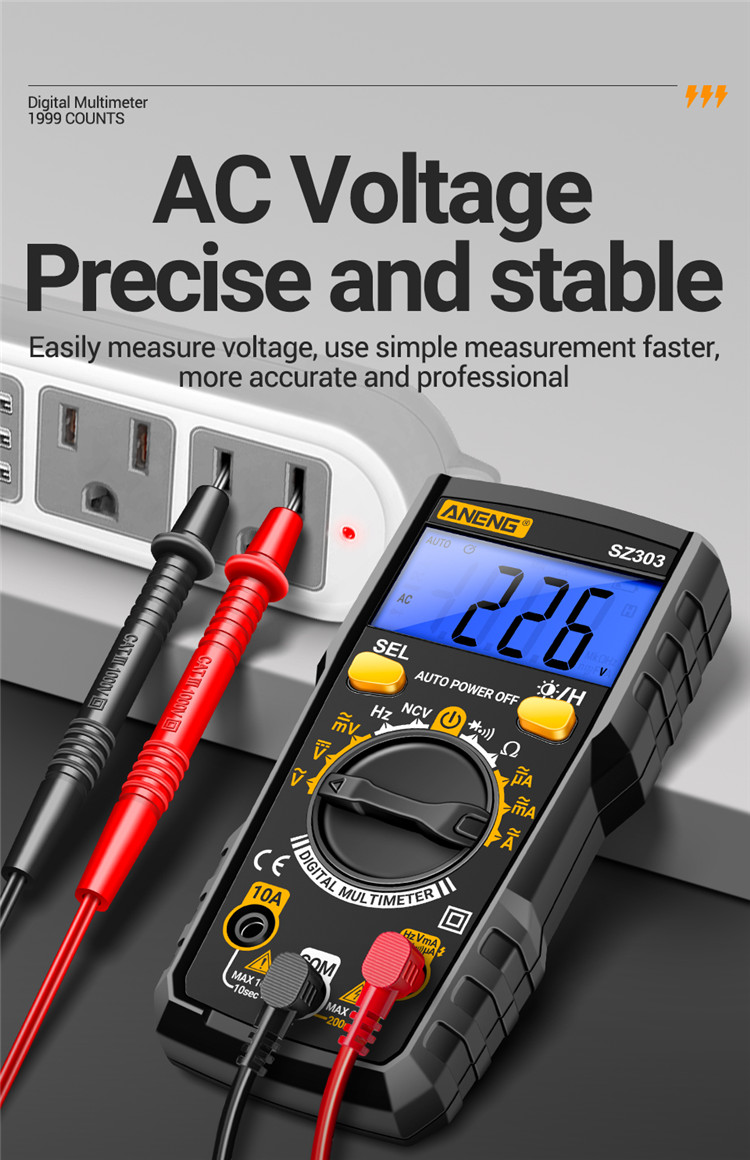 ANENGSZ303MultifunctionalMeasureMeterwithAccurateACDCVoltageCurrentResistanceHzReadingConvenientAuto-2015558-3