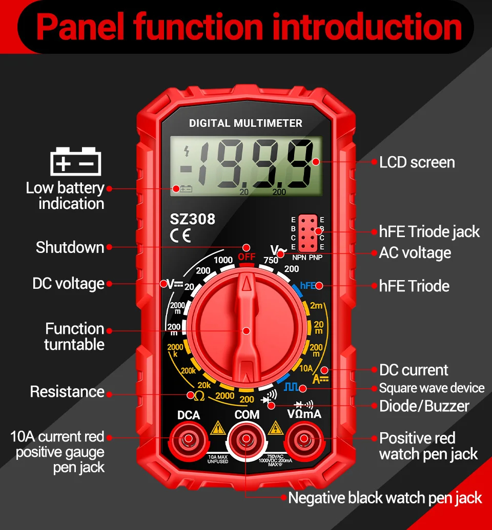 ANENGSZ308DigitalMultimeterHandheldACDCVoltageCurrentResistanceAmmeterwithDiodeWaveOutputHFETransist-2014844-16