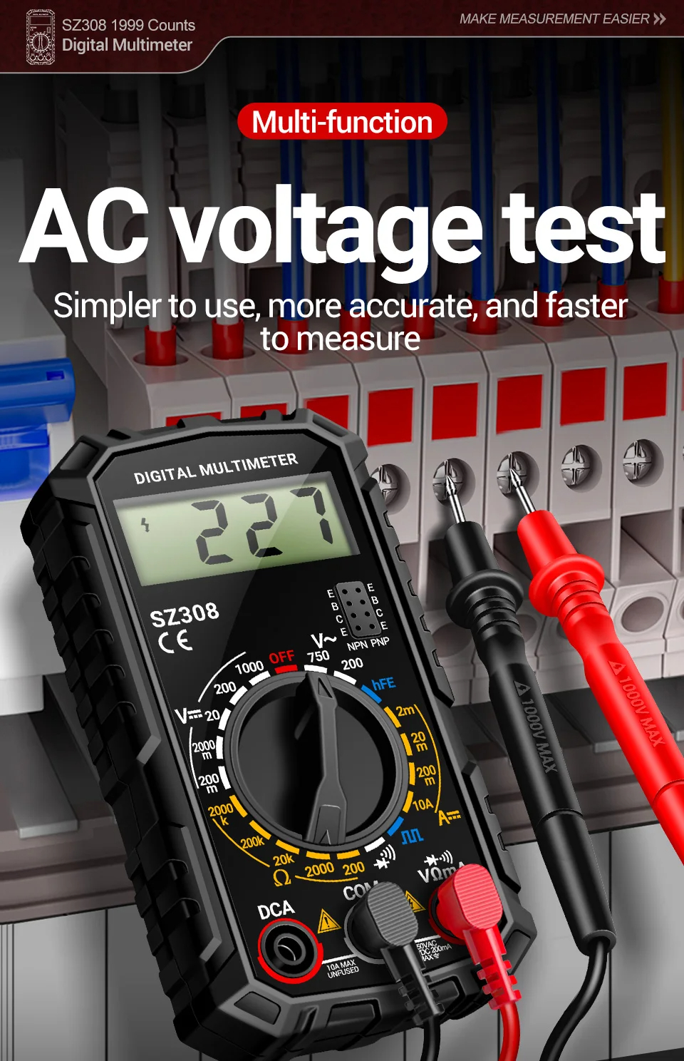 ANENGSZ308DigitalMultimeterHandheldACDCVoltageCurrentResistanceAmmeterwithDiodeWaveOutputHFETransist-2014844-4