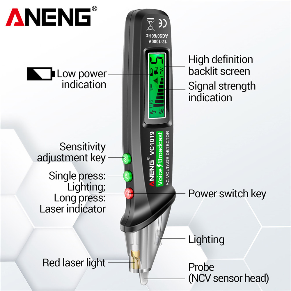 ANENGVC1019RedLaserTestPenVoiceBroadcastVoltageDetector12-1000VVoltCurrentNon-ContactPenElectricTest-1983033-13