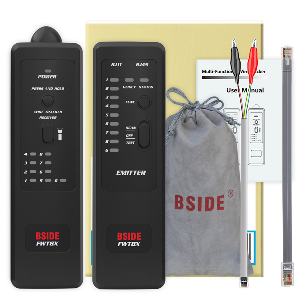 BSIDEFWT8XNetworkCableTrackerDetecteurRJ1145LanEthernetPhoneWireTesterFinderTelecomToolelectrifiedWo-1994981-12