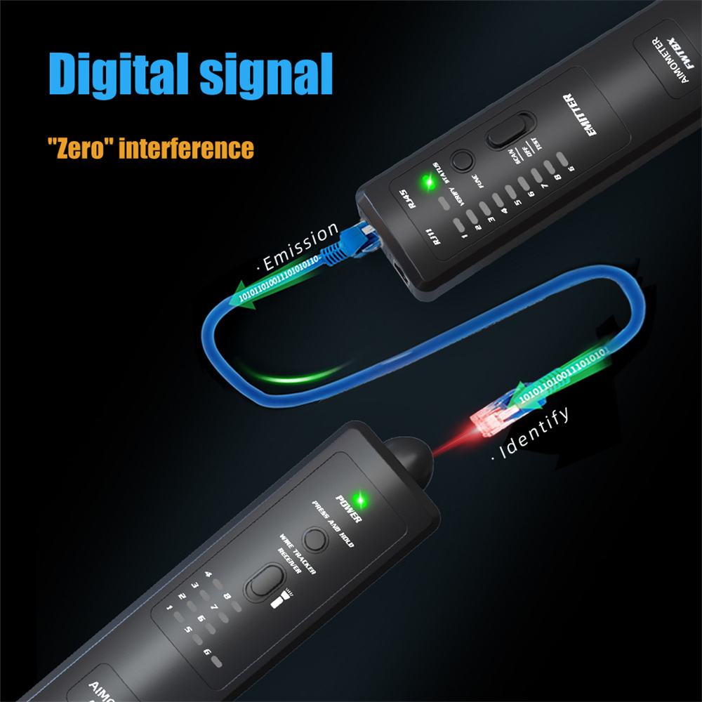 BSIDEFWT8XNetworkCableTrackerDetecteurRJ1145LanEthernetPhoneWireTesterFinderTelecomToolelectrifiedWo-1994981-3