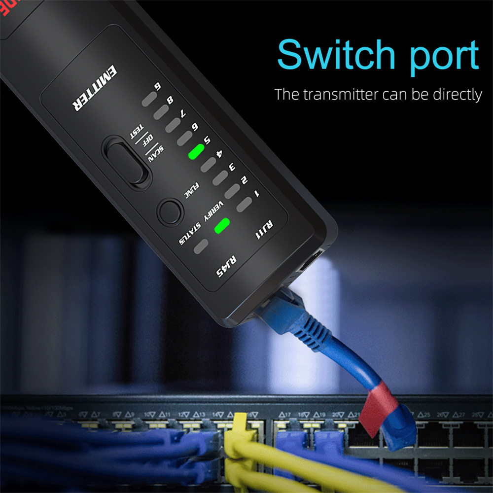 BSIDEFWT8XNetworkCableTrackerDetecteurRJ1145LanEthernetPhoneWireTesterFinderTelecomToolelectrifiedWo-1994981-6