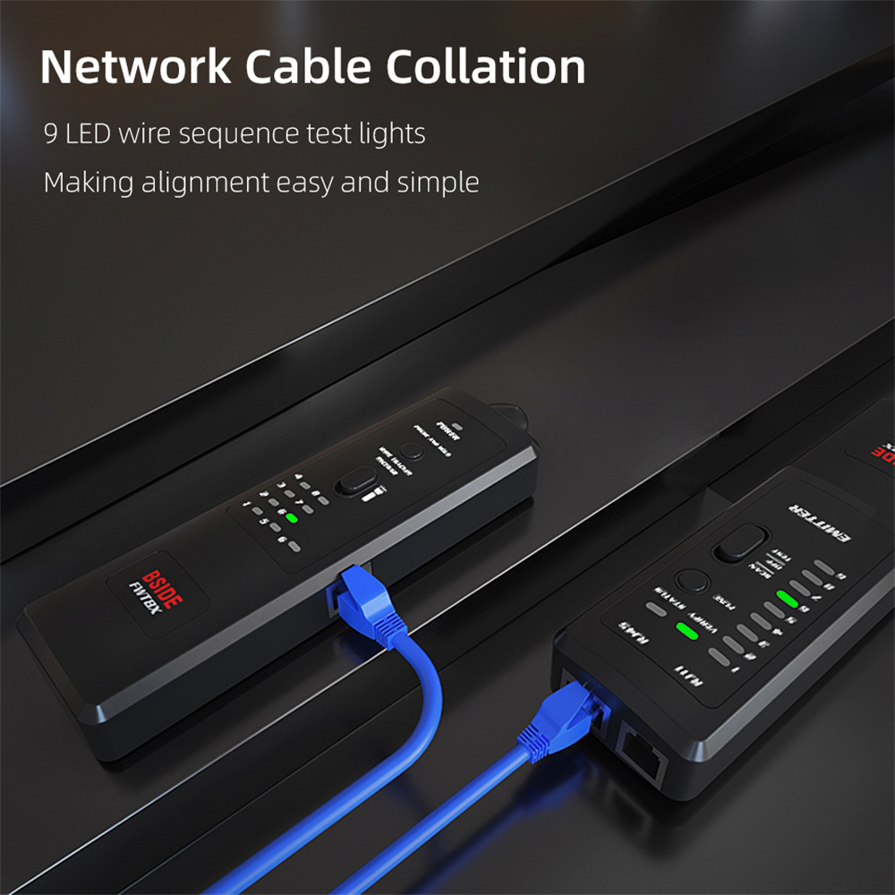 BSIDEFWT8XNetworkCableTrackerDetecteurRJ1145LanEthernetPhoneWireTesterFinderTelecomToolelectrifiedWo-1994981-7