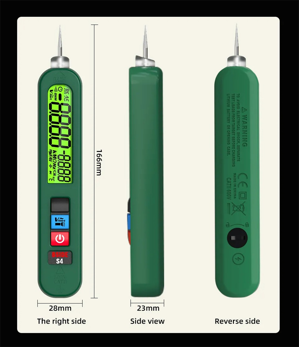 BSIDES4LeakageVoltageTesterDualDisplay12300VPrecisionwithBacklightFlashlightTopElectricalSafetyTool-1999714-14