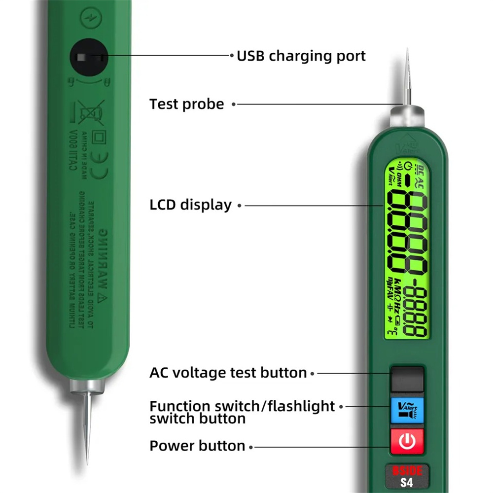 BSIDES4LeakageVoltageTesterDualDisplay12300VPrecisionwithBacklightFlashlightTopElectricalSafetyTool-1999714-15