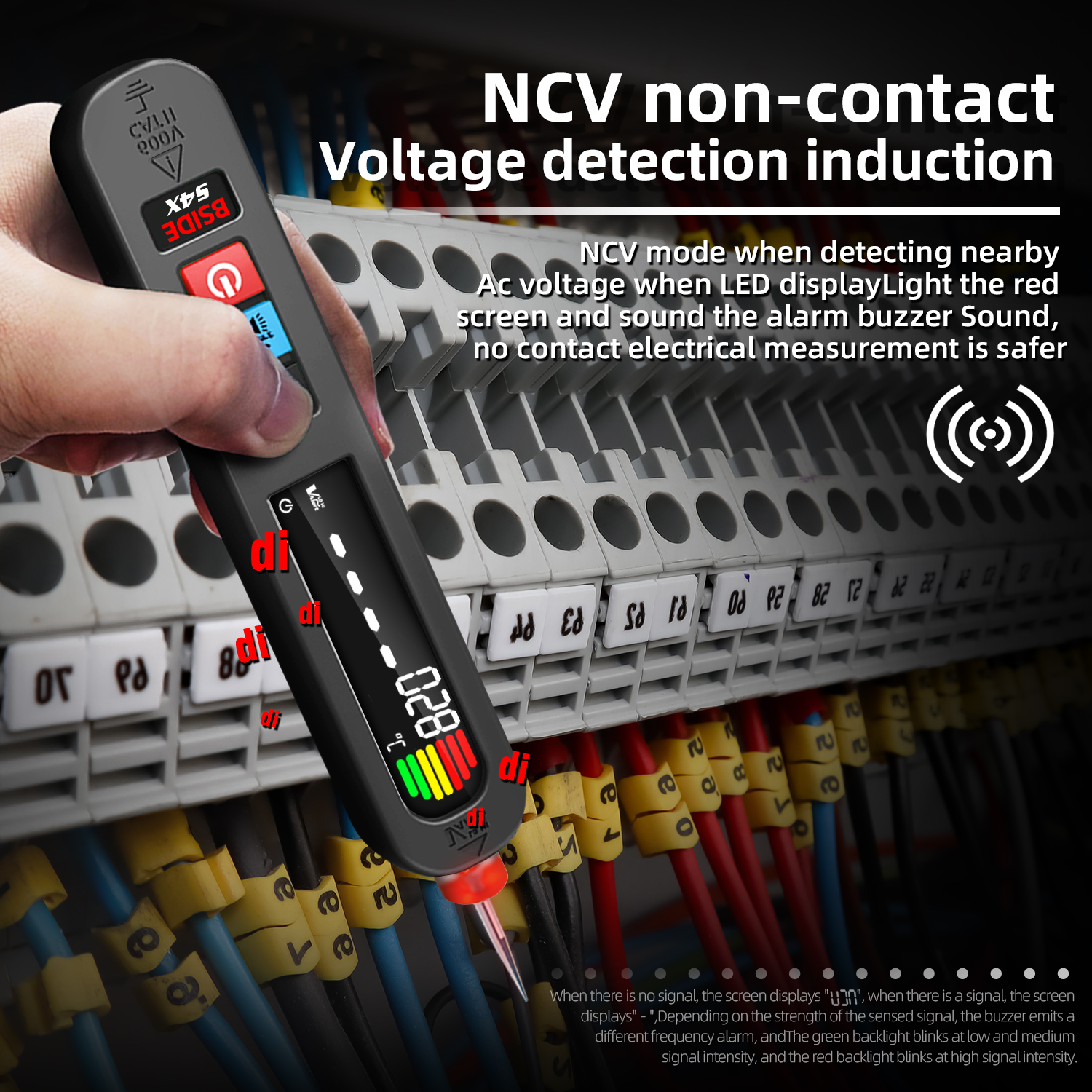 BSIDES4XSmartInductionMeasuringPenwithACVoltageTestingupto300VTemperatureSensorLeakageDetectionSafeM-2000911-1