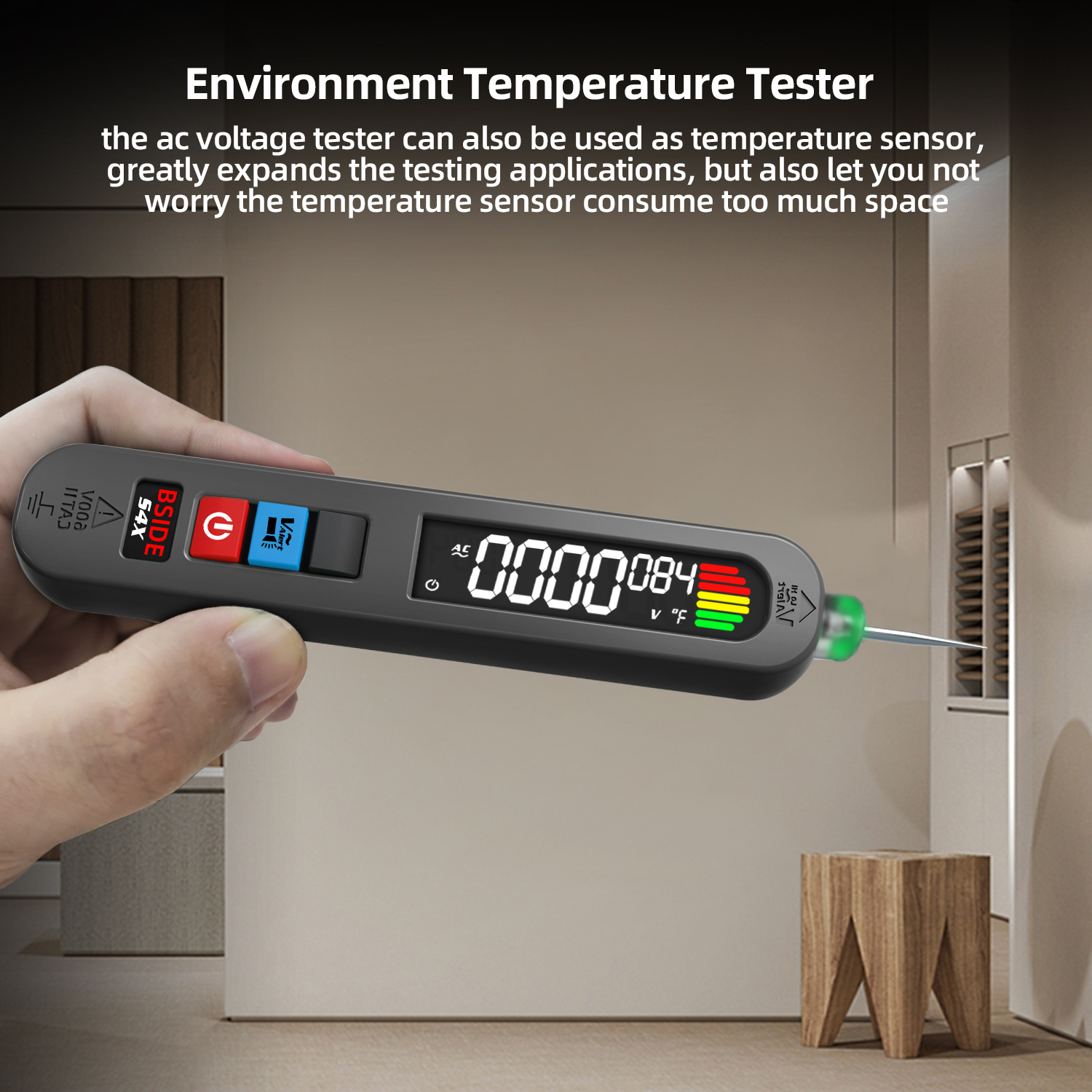 BSIDES4XSmartInductionMeasuringPenwithACVoltageTestingupto300VTemperatureSensorLeakageDetectionSafeM-2000911-5