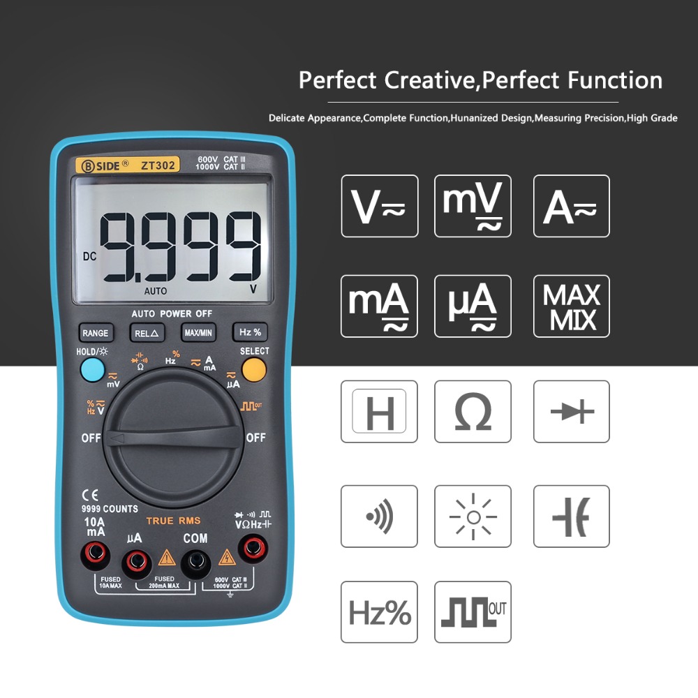 BSIDEZT302DigitalMultimeter9999CountsTrueRMSMultifunctionACDCVoltageTemperatureCapacitanceTester-1967471-2